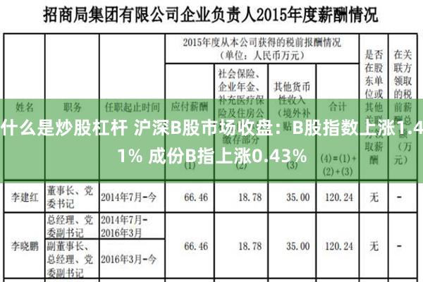 什么是炒股杠杆 沪深B股市场收盘：B股指数上涨1.41% 成份B指上涨0.43%